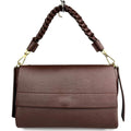 Mi192 Mocha 3-Compartment Flap Bag