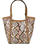 IT7C Italian Camel Leather Snake Printed Crossbody Bag