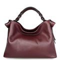 MI510 Burgundy Leather Hobo Bag