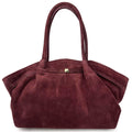 MI490 Burgundy Suede Shopper Bag