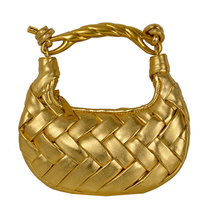 ITWOG Italian Gold Woven Leather Crossbody Bag JIJOU CAPRI