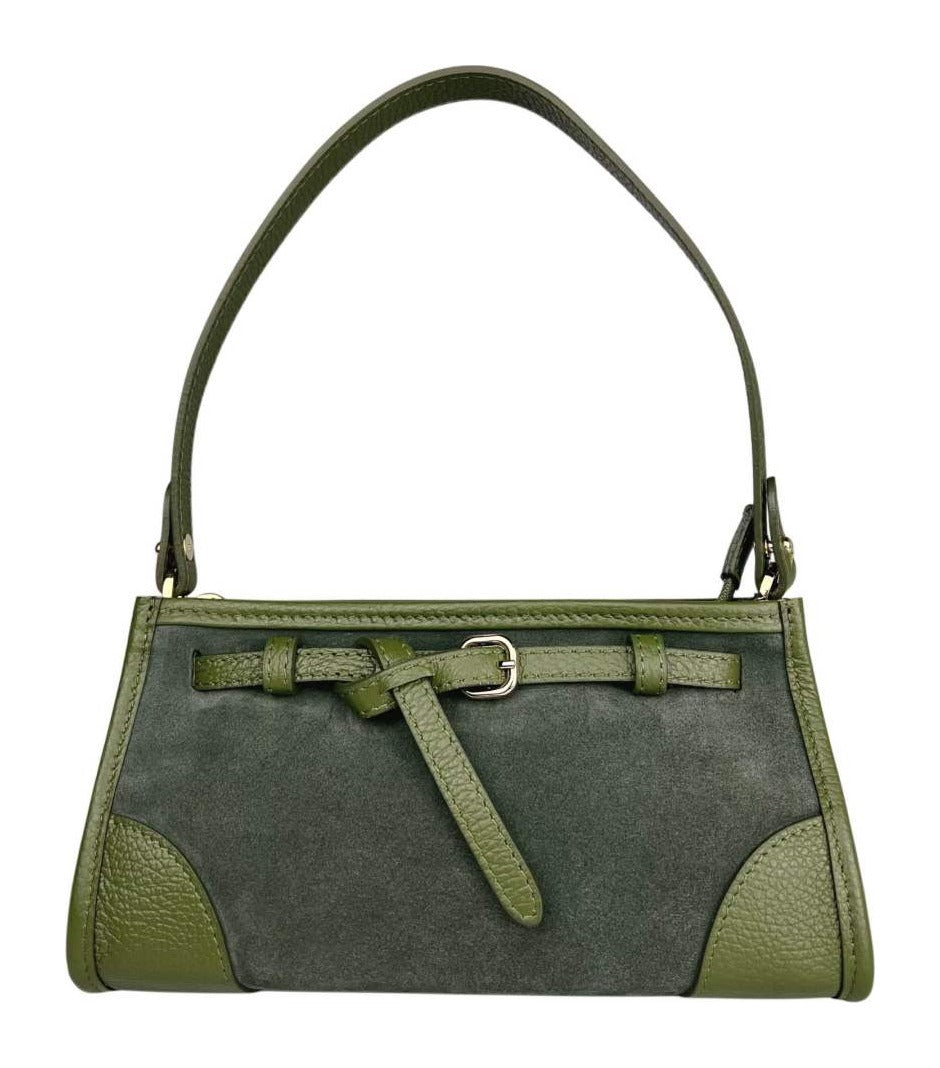 MI567 Olive Suede Mini Shoulder Bag