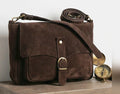 ZZ162 Brown Suede Crossbody Bag
