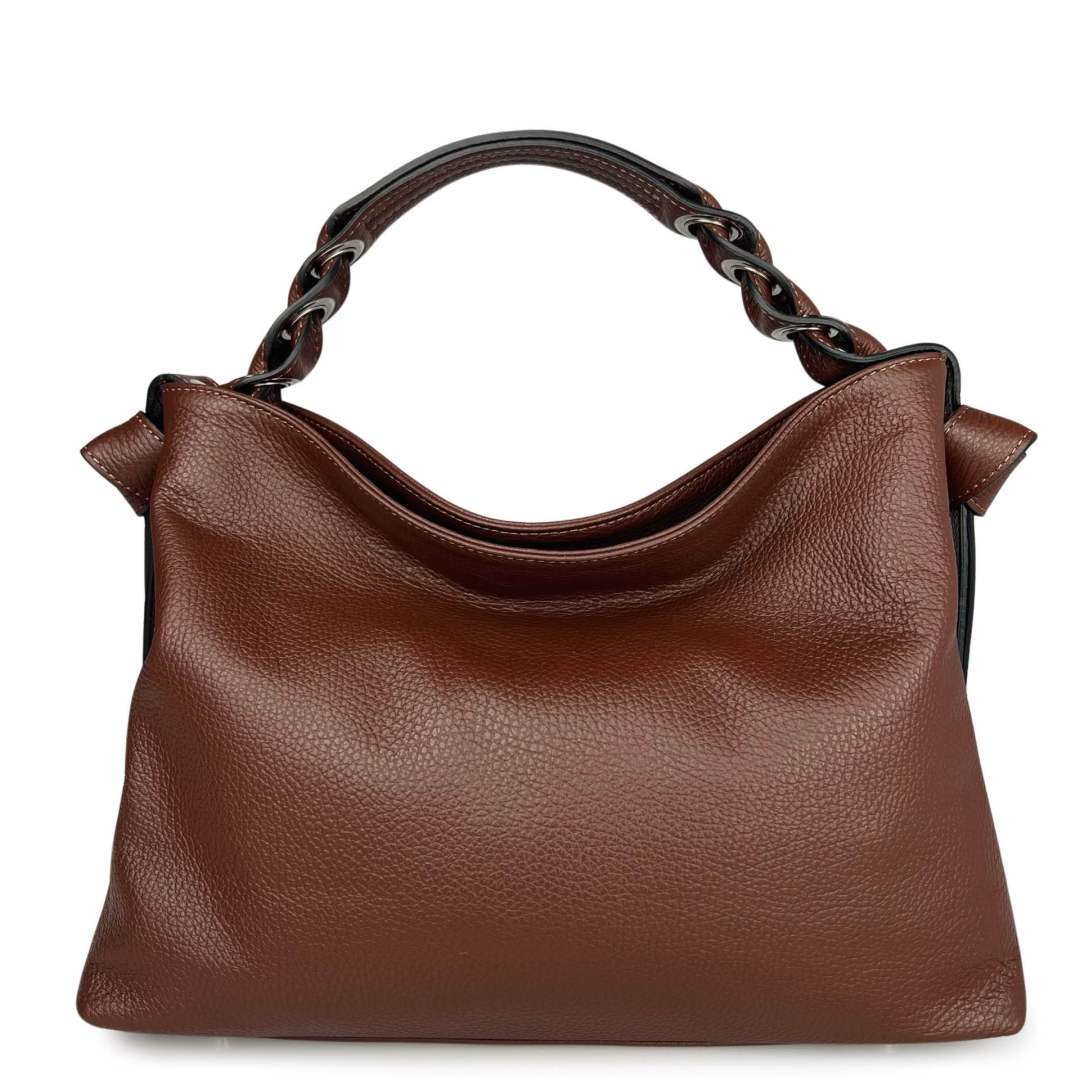 MI508 Mocha Leather Hobo Bag