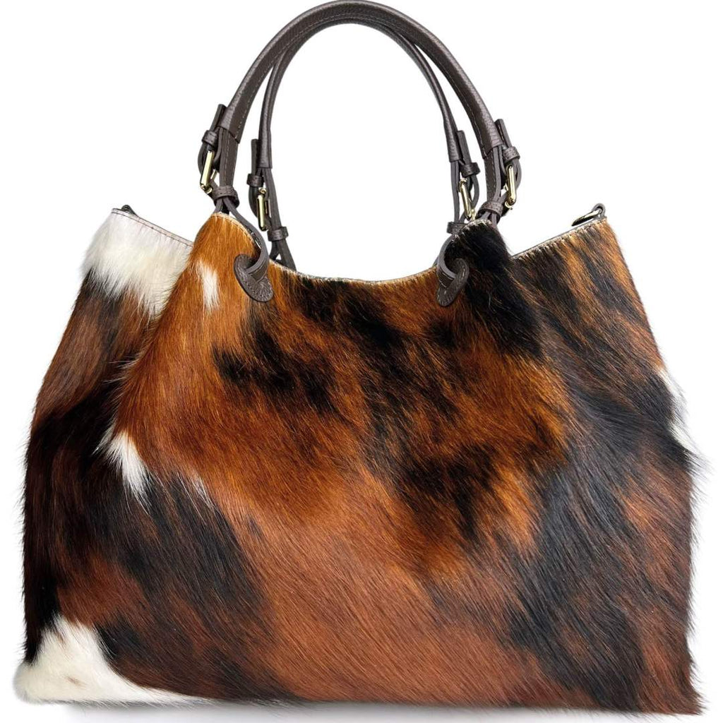 Mi256 Cow Print Pony Hair Large Bag