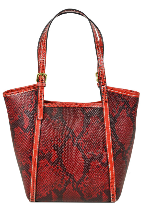 IT7R Italian Red Leather Snake Printed Crossbody Bag