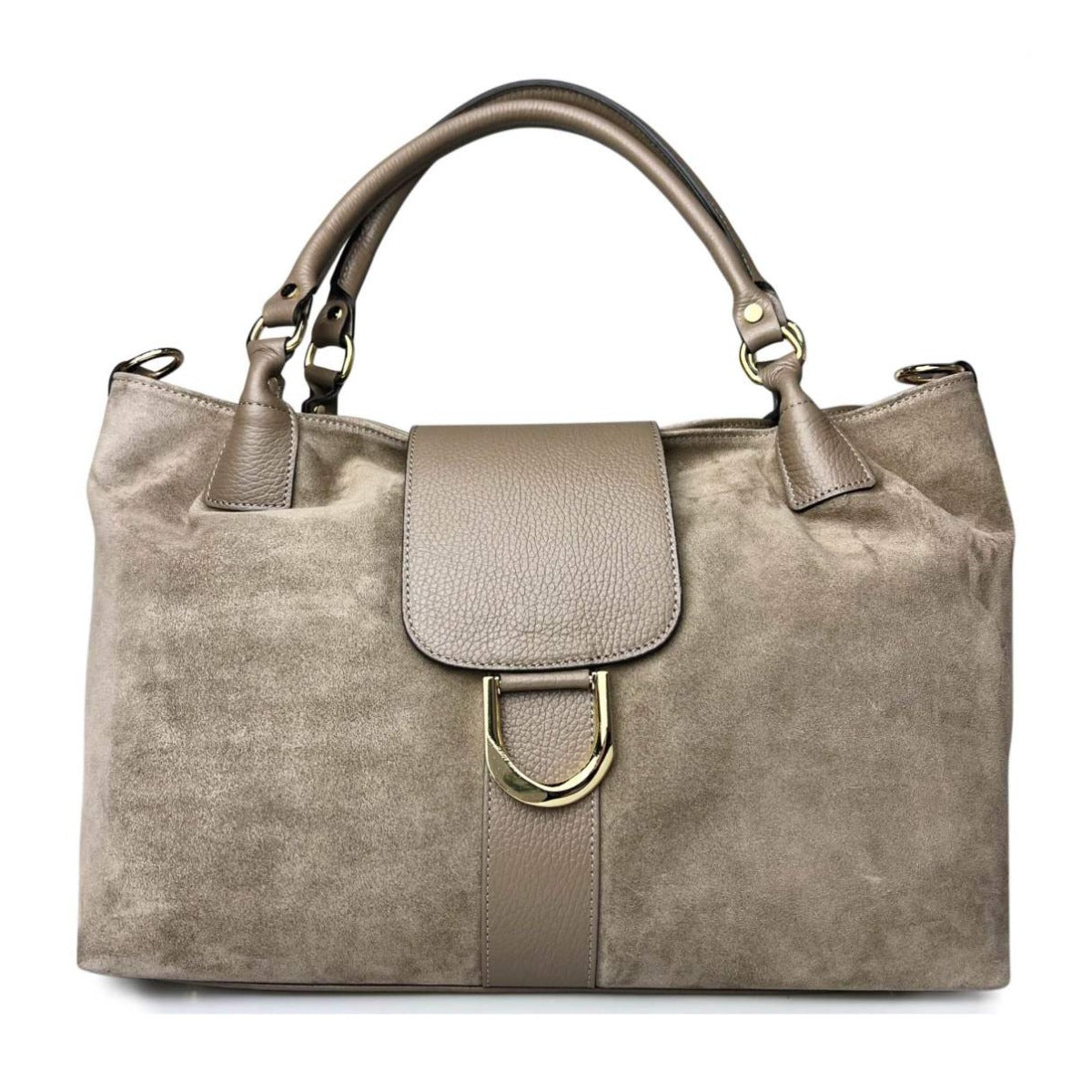 MI635 Dark Taupe Suede Shopper Bag