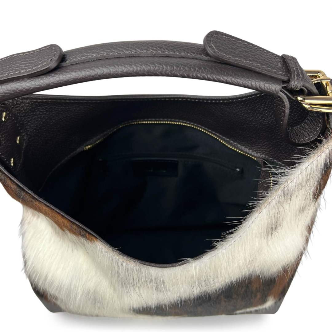 Mi114 Cow Print Pony Hair Shoulder Bag