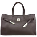 Mi089 Dark Brown Front-Accent Tote