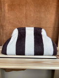 Mi067 Beige/Dark Brown Striped Pochette