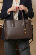 ZZ041 Brown Grained Leather Work Bag