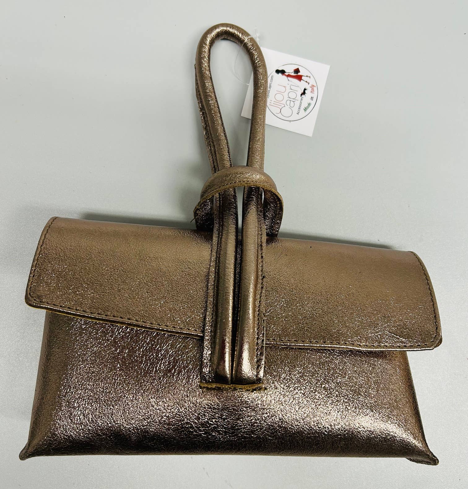 CHBETTYBR  Metallic Bronze Dressy Leather Crossbody Bag