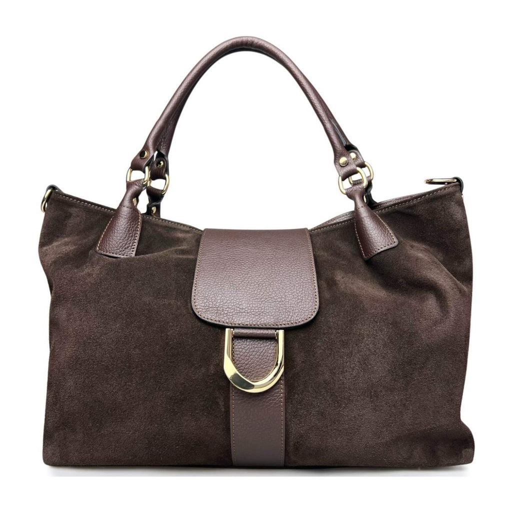 MI633 Dark Brown Suede Shopper Bag