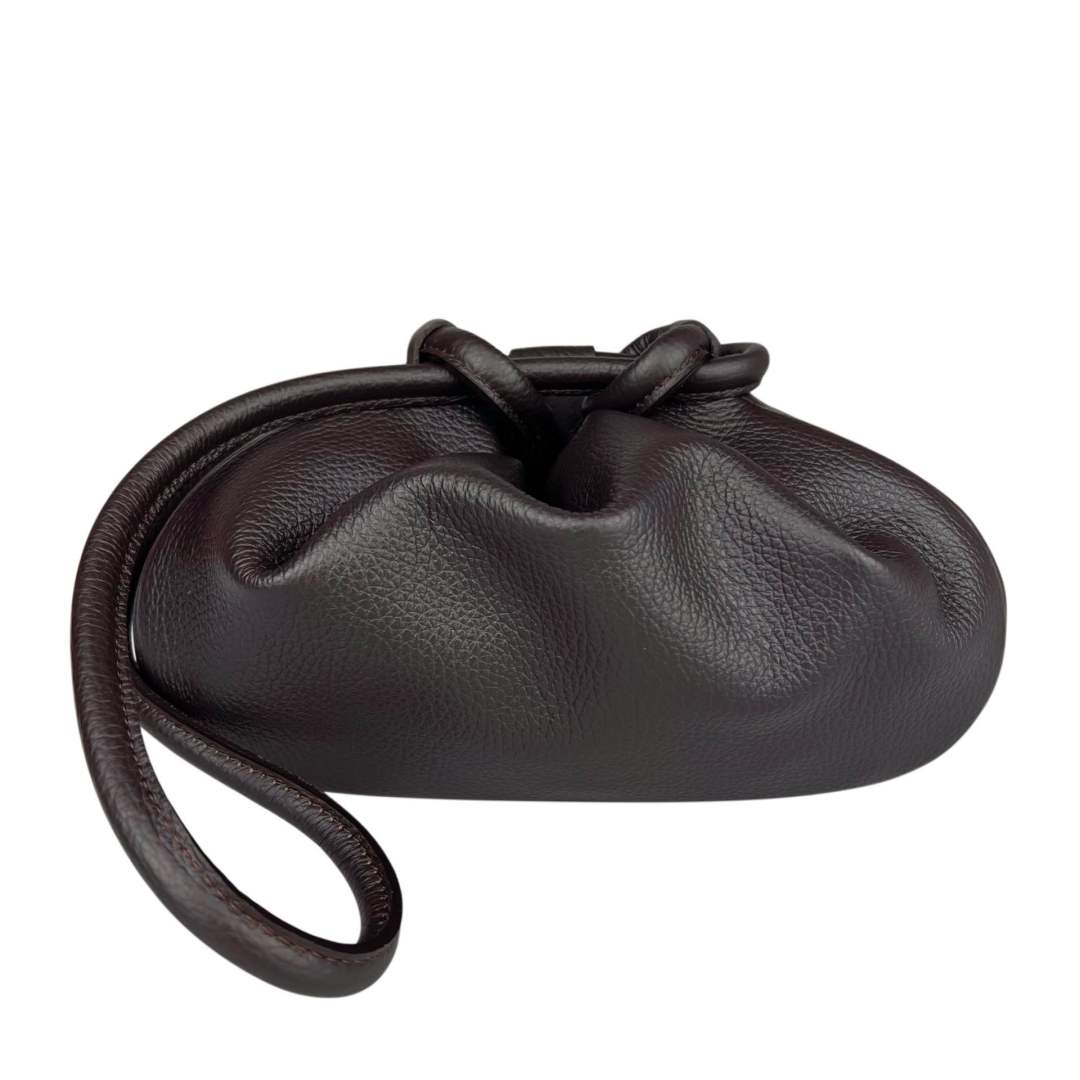 Mi181 Dark Brown Knotted-Handle Bag