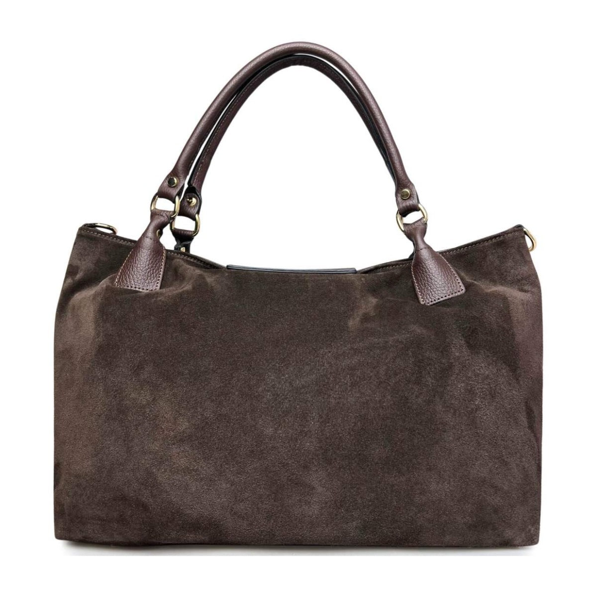 MI633 Dark Brown Suede Shopper Bag