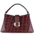 Mi208 Burgundy Croco-Print Accent Bag