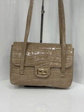 ST150 Taupe Croco Print Leather Shoulder Bag