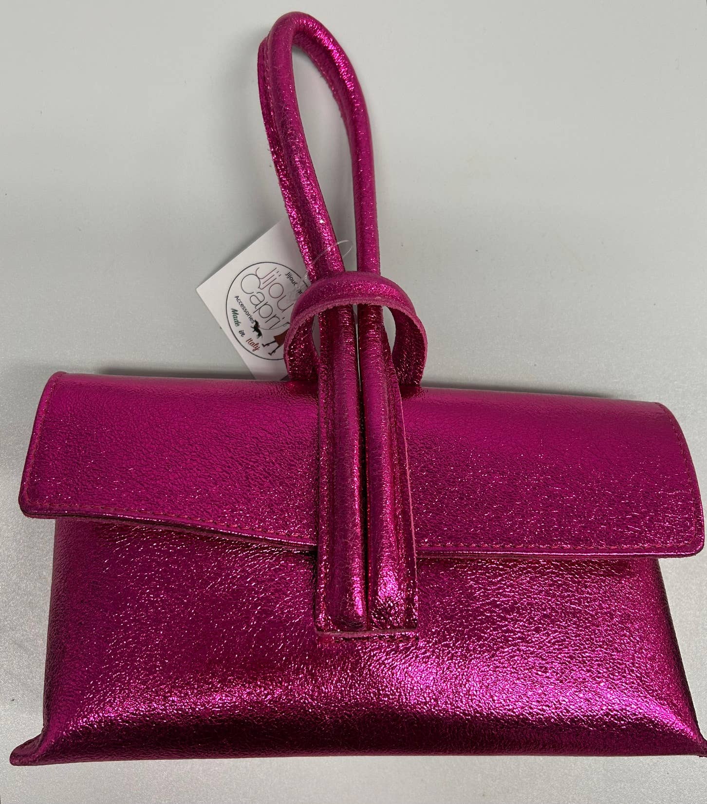 CHBETTYF Fuchsia Metallic Dressy Leather Crossbody Bag