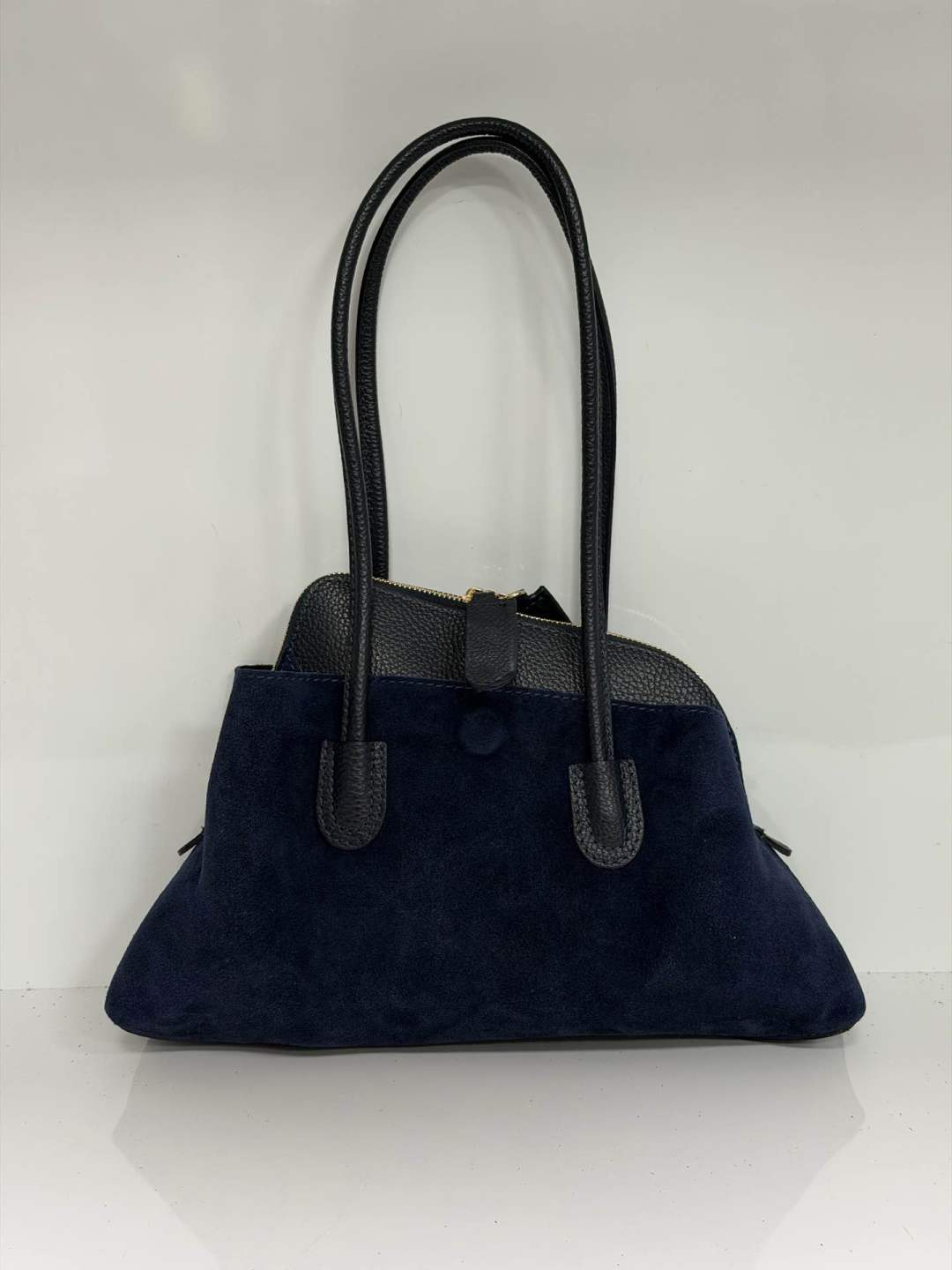 ST140 Navy Suede Shoulder Bag