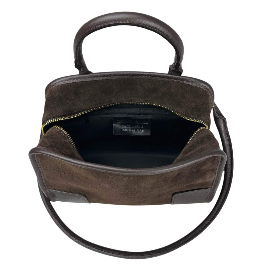 Mi148 Dark Brown Suede Amazona Saddle Bag