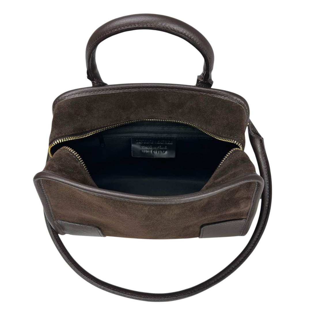 Mi148 Dark Brown Suede Amazona Saddle Bag