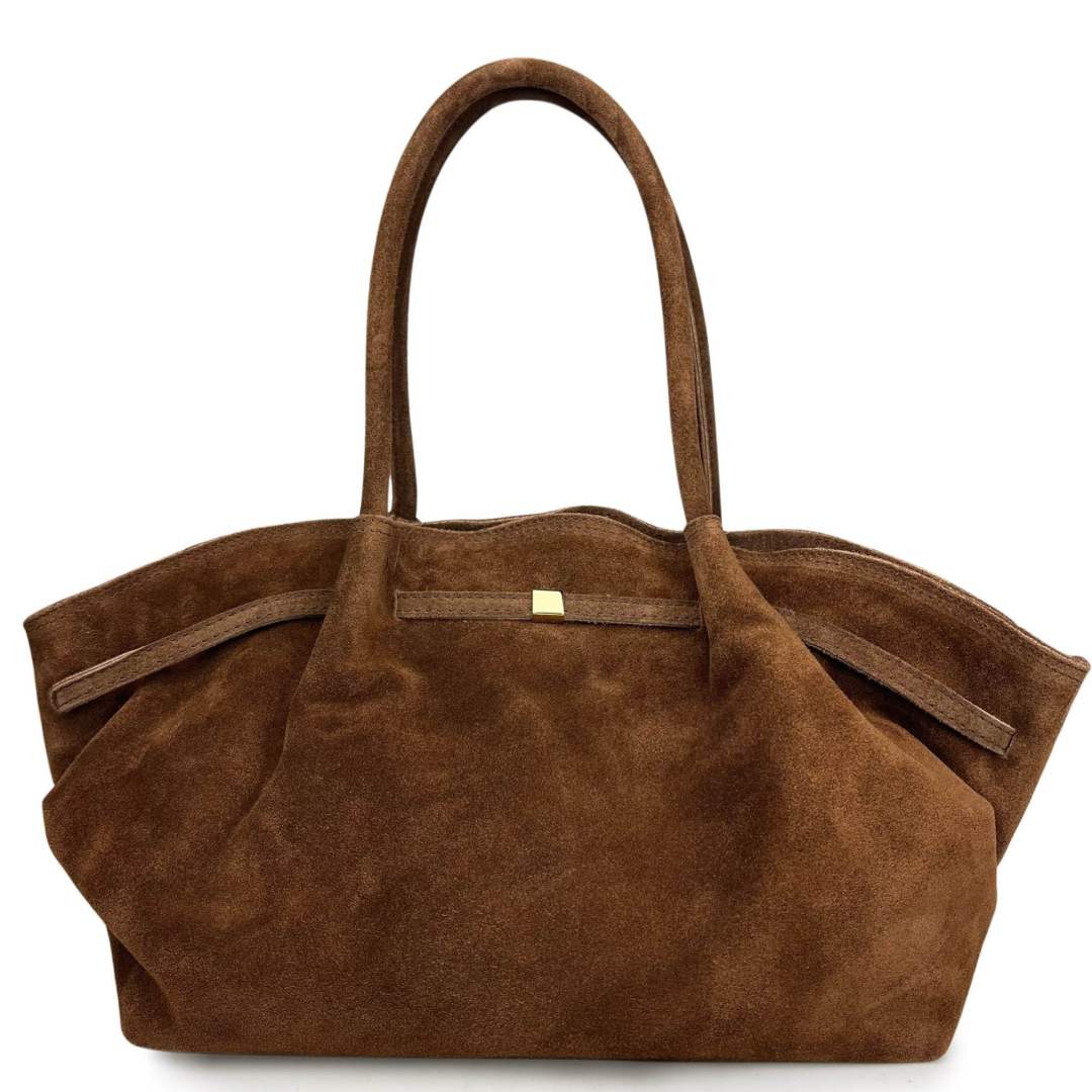 MI489 Brown Suede Shopper Bag