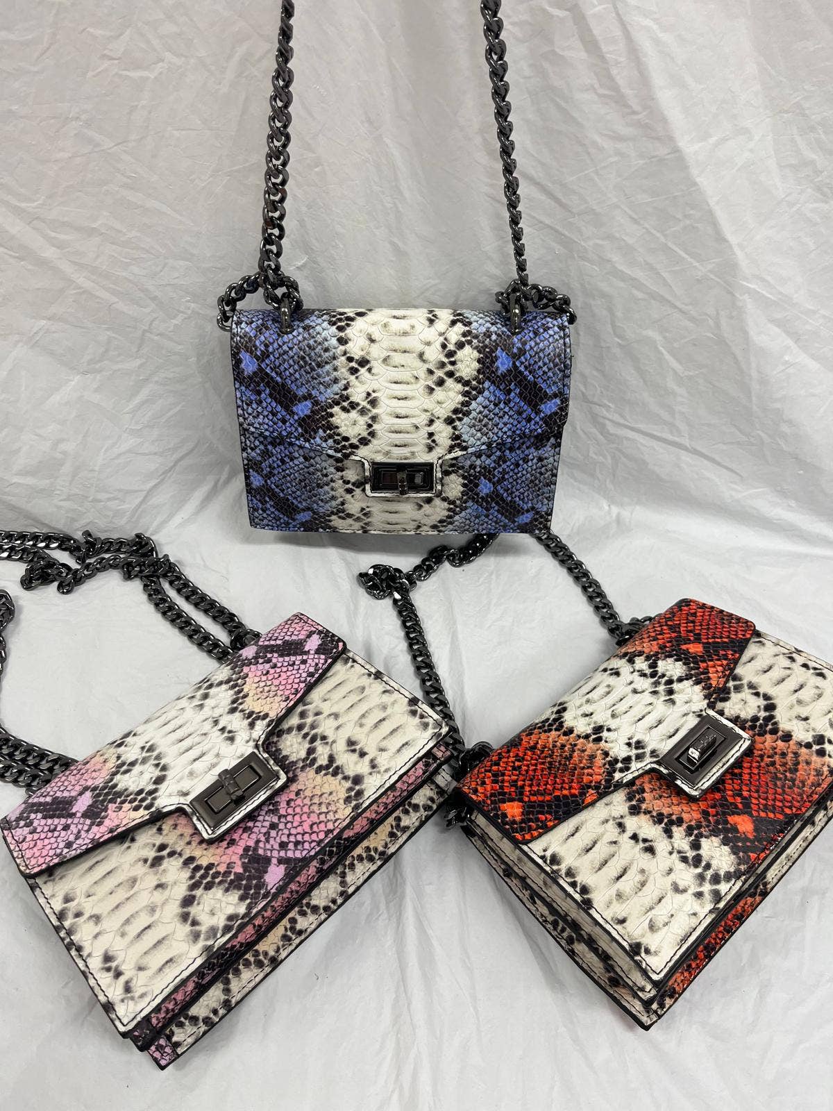 OF247 Italian Leather Printed Python Crossbody Bag JIJOU