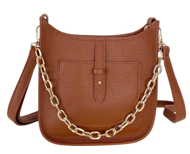 ITHECA Italian Chic Brown Leather Crossbody Bag JIJOU CAPRI