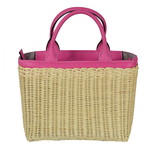 IT13FU Fuchsia Leather Woven Basket-Style JIJOU CAPRI