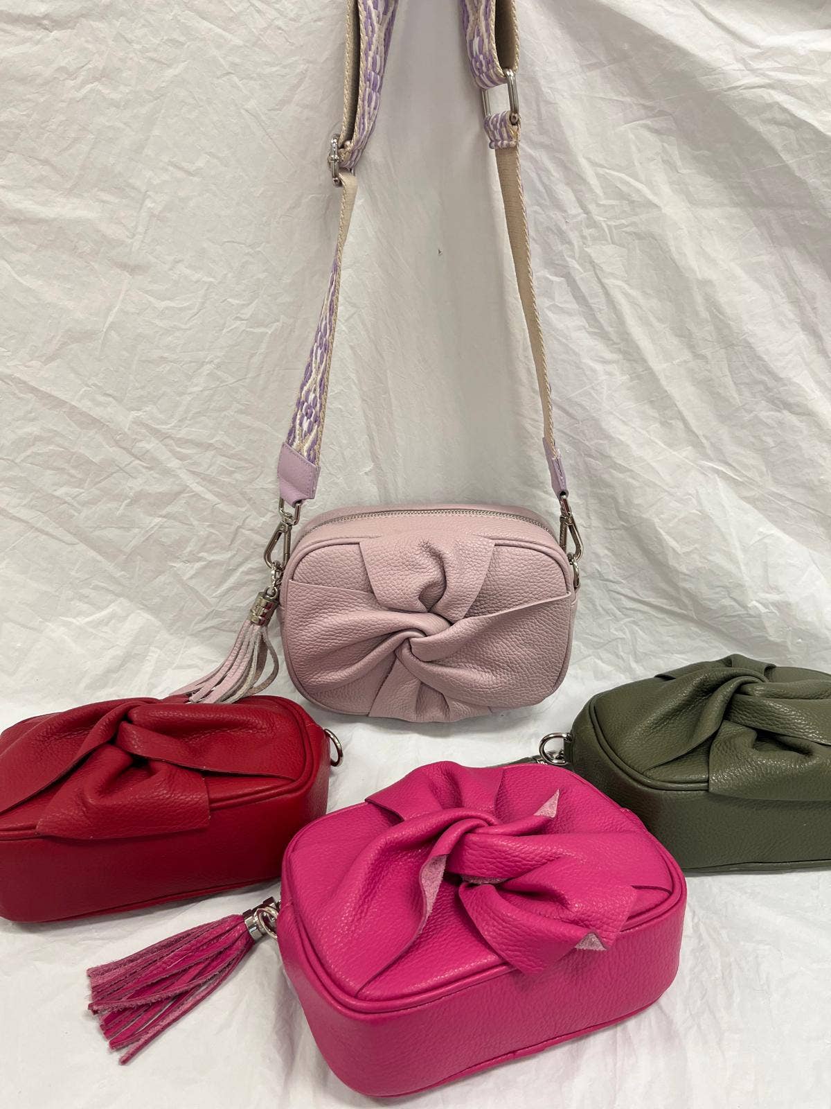 OF248 Italian Leather Knot Crossbody Bag JIJOU CAPRI