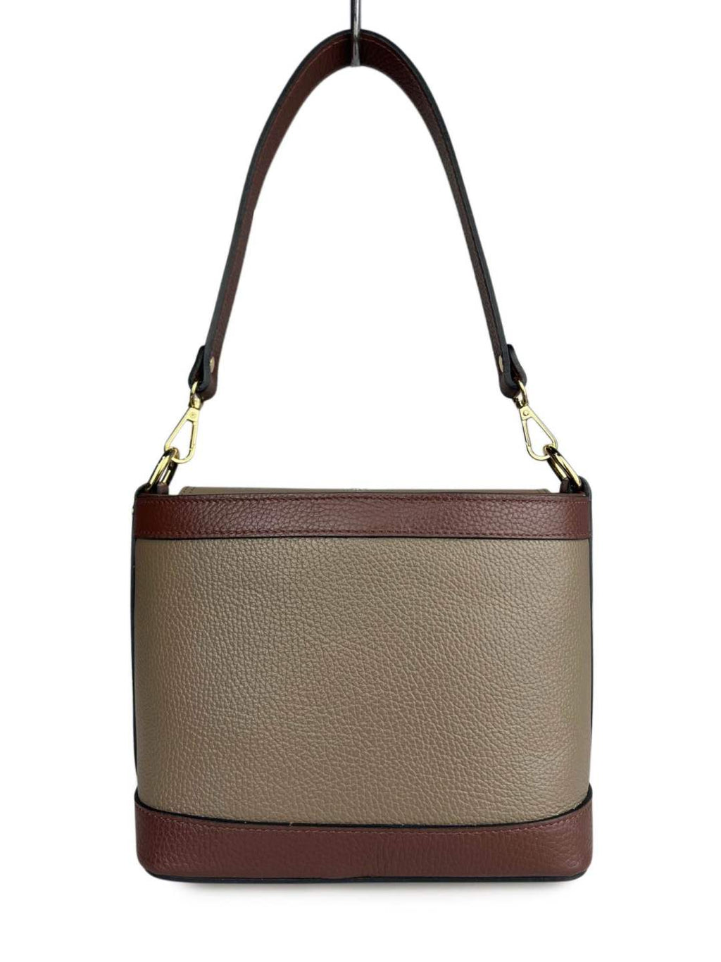 Mi174 Dark Taupe Two-Tone Shoulder Bag