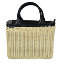 IT13BLA Black Leather Woven Basket-Style JIJOU CAPRI
