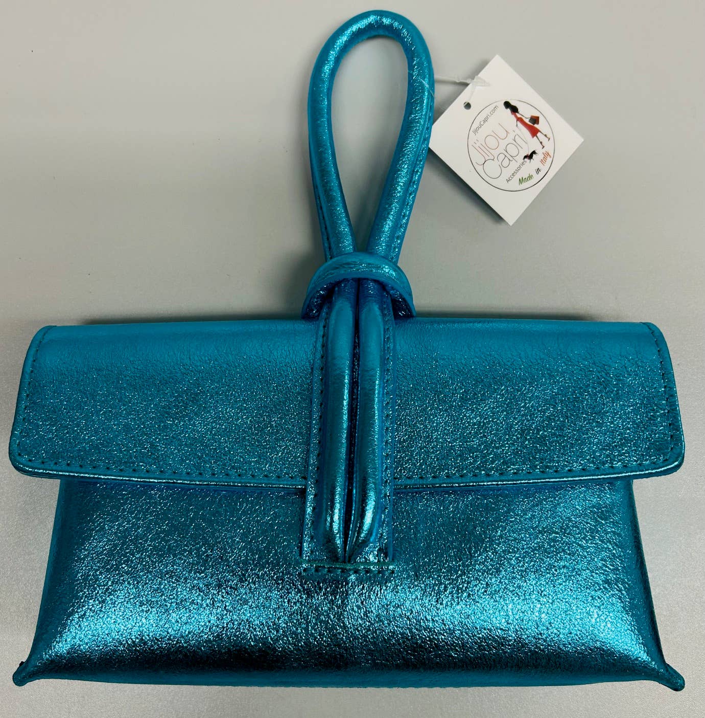 CHBETTYTU  Metallic Turquois Dressy Leather Crossbody Bag