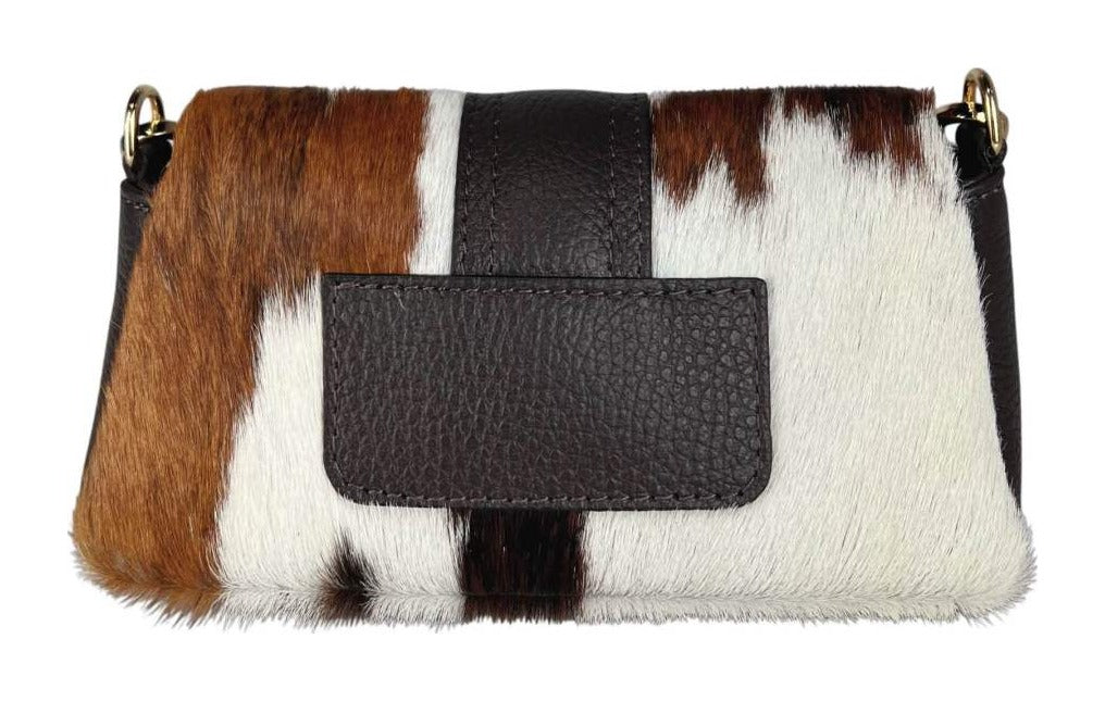 MI556 Cow Print Pony Hair Mini Flap Bag