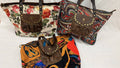 OF828 Leather & Canvas Printed Tote Bag JIJOU CAPRI