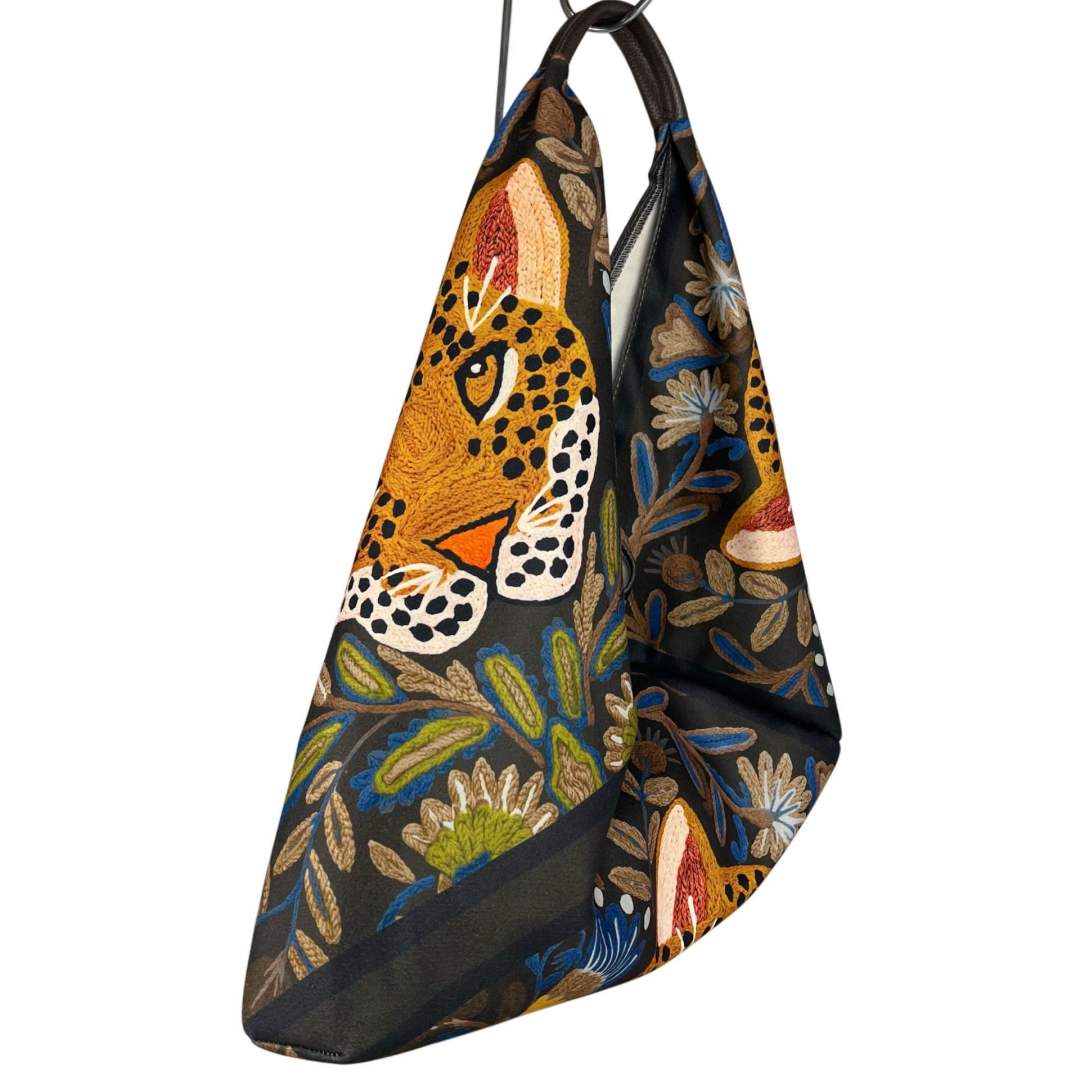 MI476 Dark Brown Leopard Print Triangle Bag