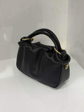 ST131 Black Ruched Top Handle Bag