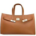 Mi090 Tan Front-Accent Tote