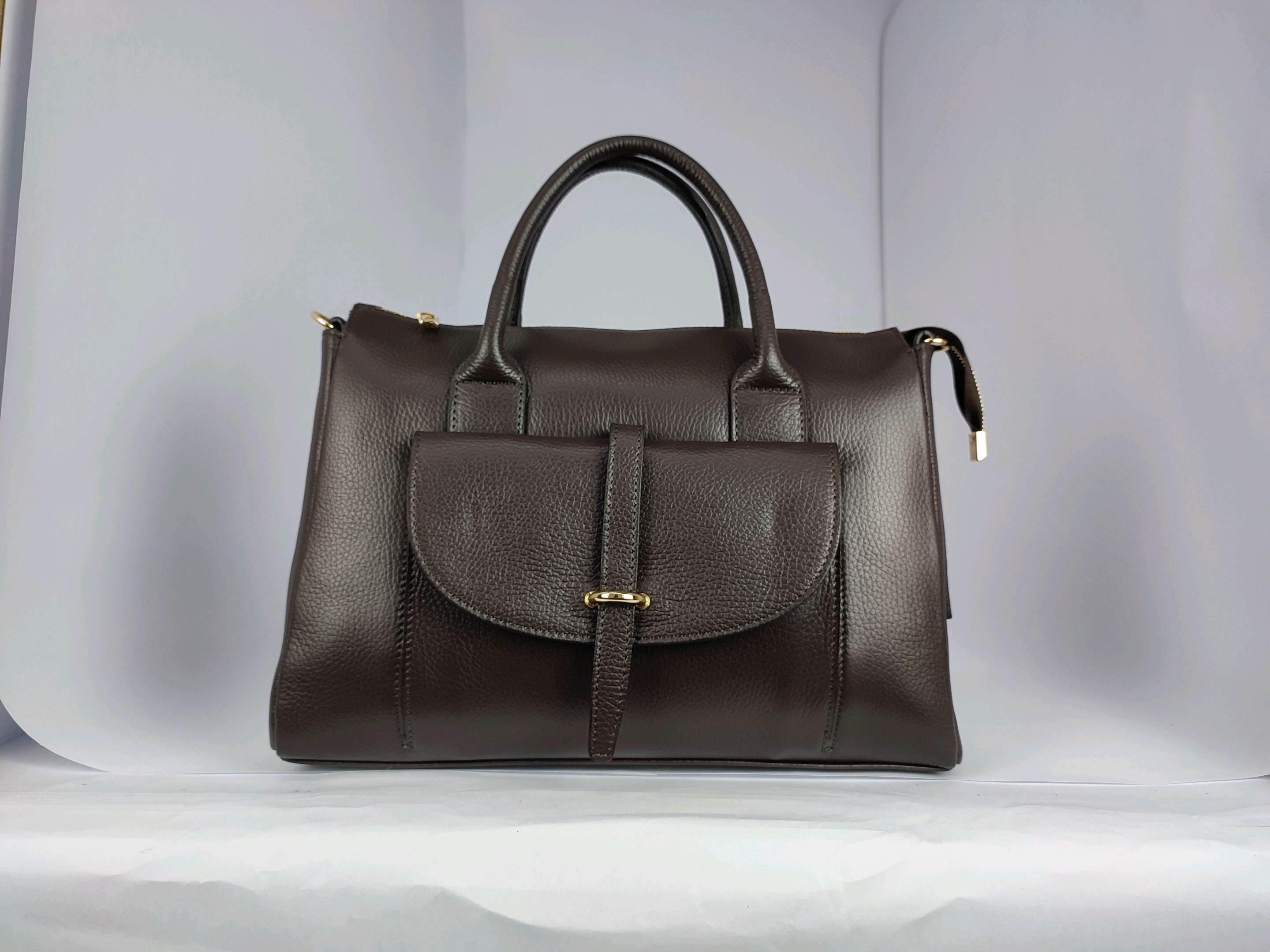 DM005 Dark Brown Leather Tote Bag