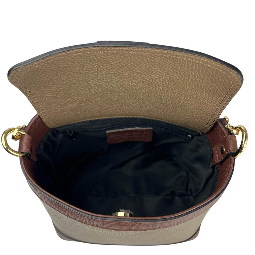 Mi174 Dark Taupe Two-Tone Shoulder Bag
