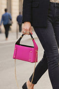 ZZ138 Fuchsia Small Smooth Leather Handbag