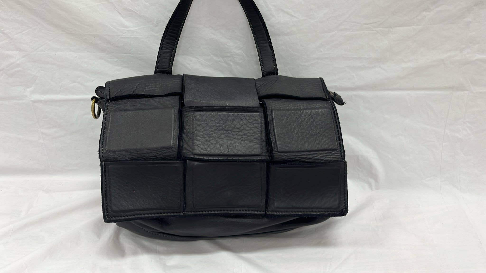 OF505 Italian Black Quilted Leather Handbag JIJOU CAPRI