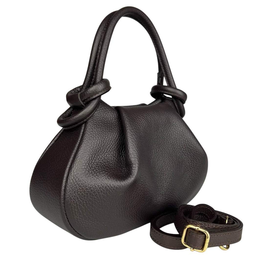 Mi181 Dark Brown Knotted-Handle Bag