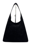 MI593 Black Suede Hobo Bag