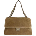 Mi310 Taupe Suede Flap Bag