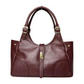 MI662 Burgundy Leather Shopper Bag