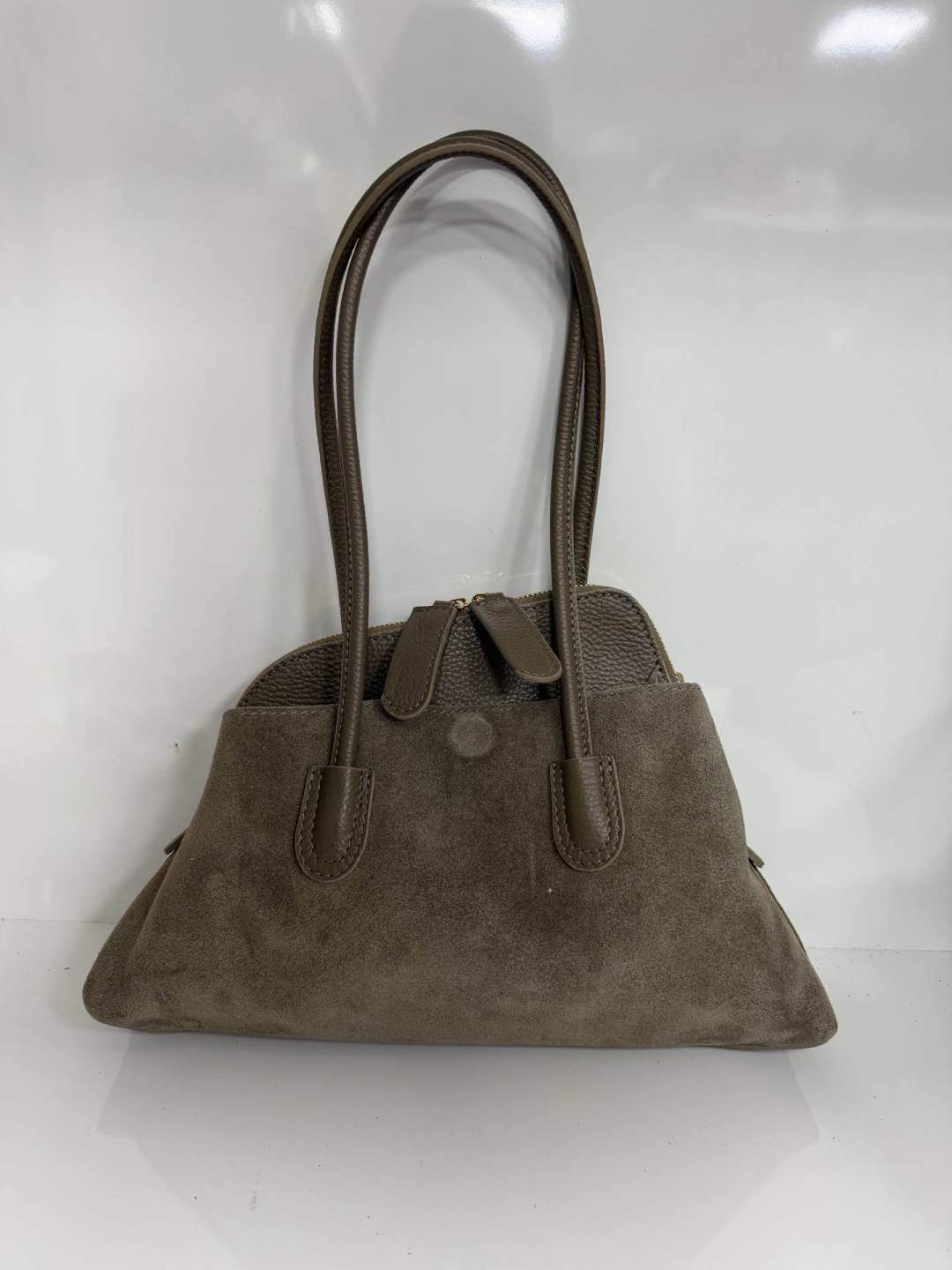 ST139 Taupe Suede Shoulder Bag