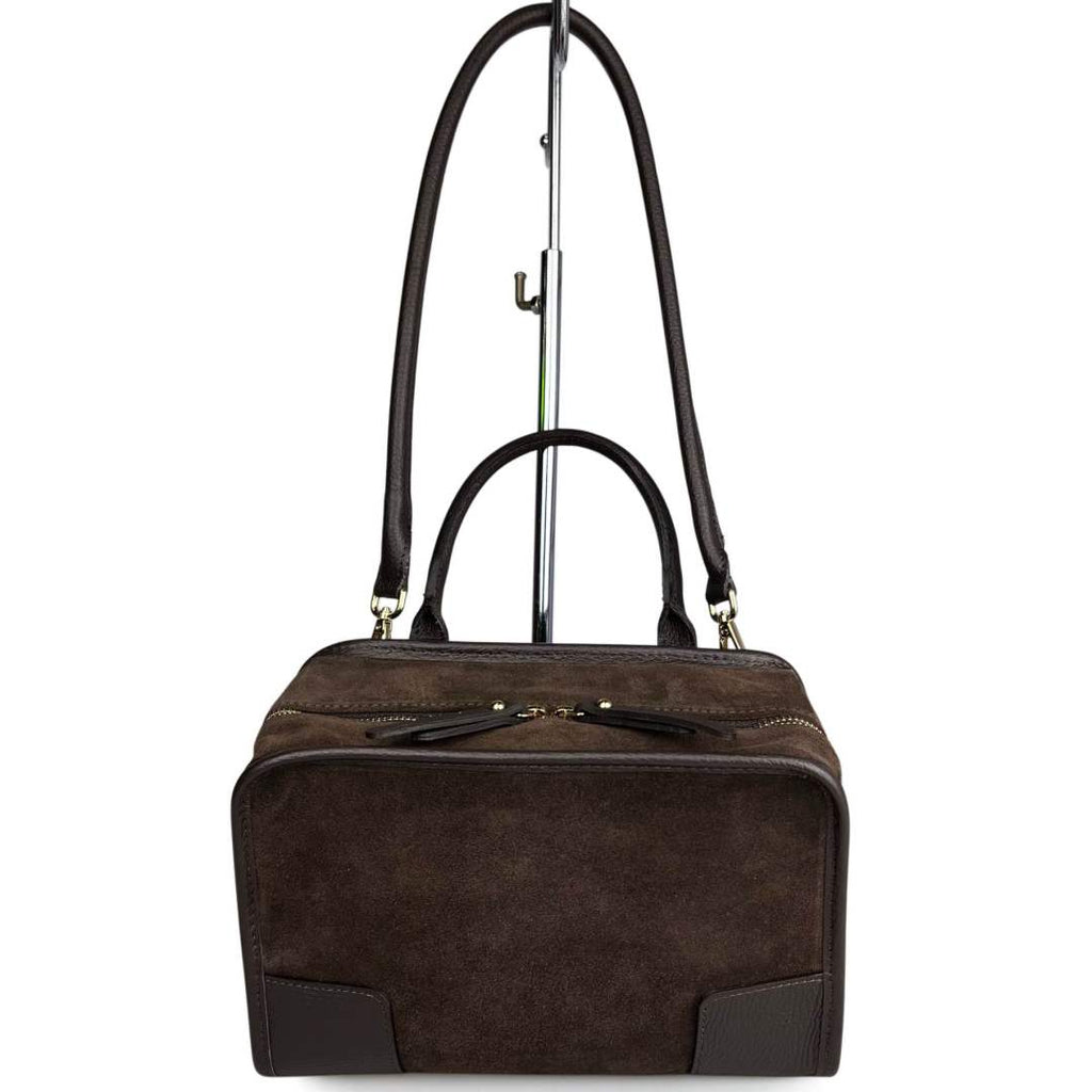 Mi148 Dark Brown Suede Amazona Saddle Bag