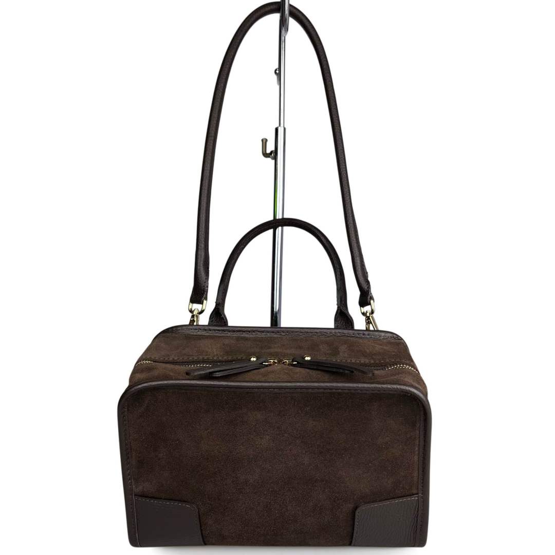 Mi148 Dark Brown Suede Amazona Saddle Bag