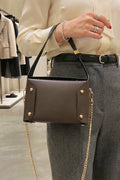 ZZ135 Brown Small Smooth Leather Handbag